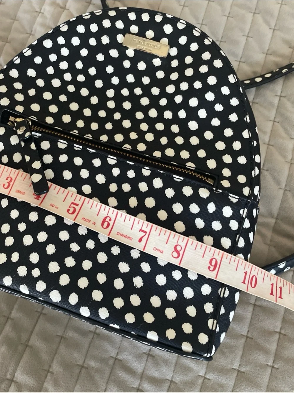 kate spade Black and White Polka Dot Mini Backpack